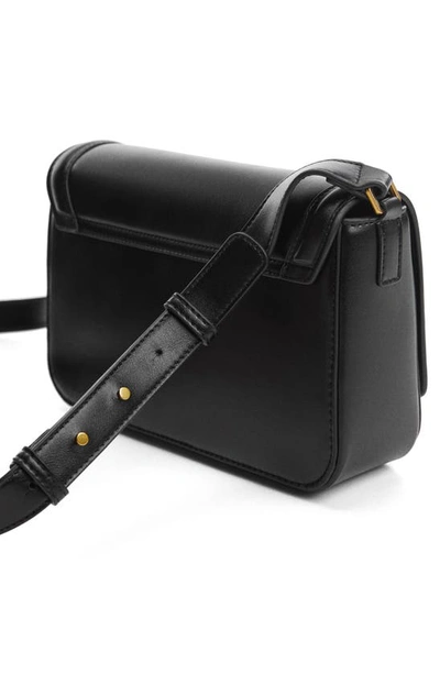 Shop Mango Faux Leather Crossbody Bag In Black