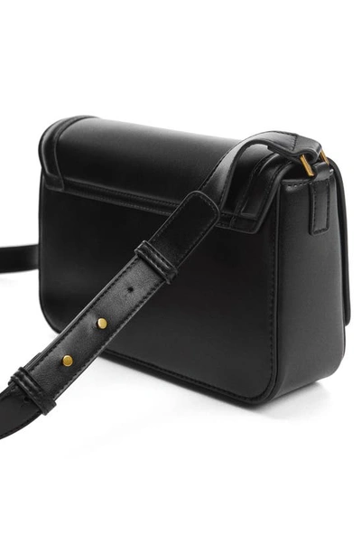 Mango Crossbody Bag With Flap Black In Black