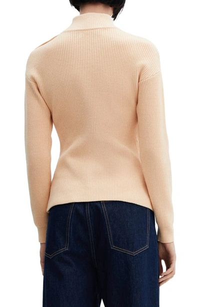 Shop Mango Shoulder Button Sweater In Beige