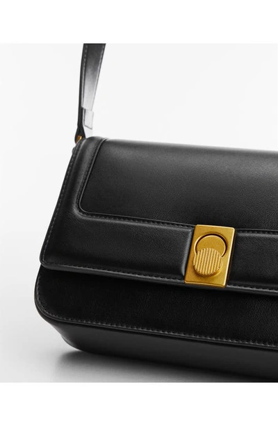 Shop Mango Faux Leather Crossbody Bag In Black