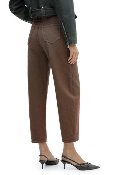 Shop Mango High Waist Slouchy Jeans In Brown