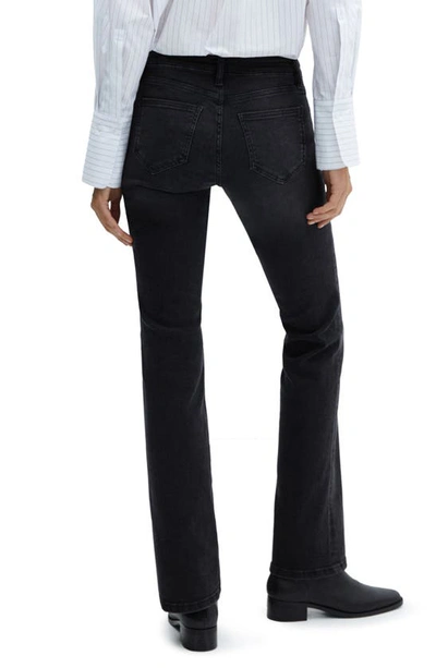 Mango Women's Medium-rise Flared Jeans In Black Denim