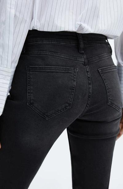 Mango Women's Medium-rise Flared Jeans In Black Denim