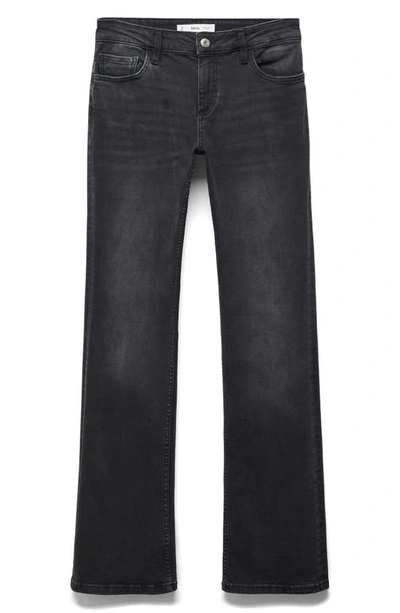 Mango Women's Medium-rise Flared Jeans In Black Denim