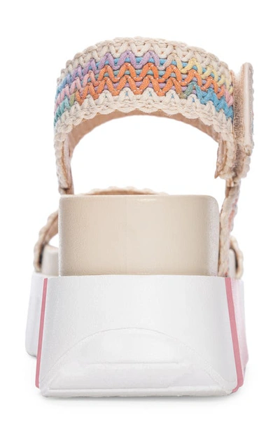 Shop Chinese Laundry Egan Crochet Platform Slingback Sandal In Pink Multi