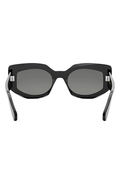 Shop Celine Butterfly 54mm Sunglasses In Shiny Black / Smoke
