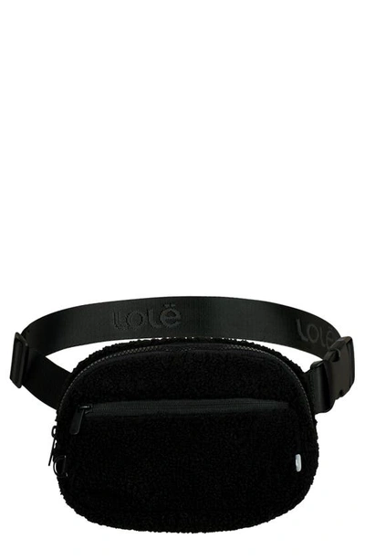 Shop Lole Jamie Faux Shearling Belt Bag In Black Beauty