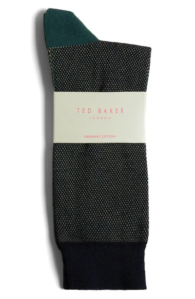 Shop Ted Baker Cortex Micropattern Dress Socks In Dark Navy