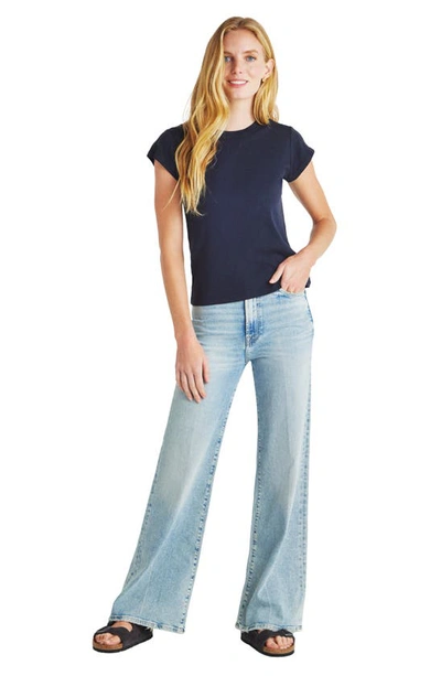 Splendid Faye Crewneck Tee In Navy