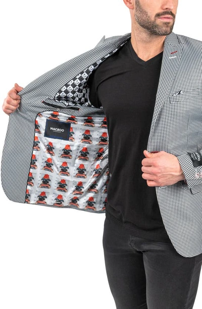 Maceoo Descartes Houndstooth Sport Coat In Black