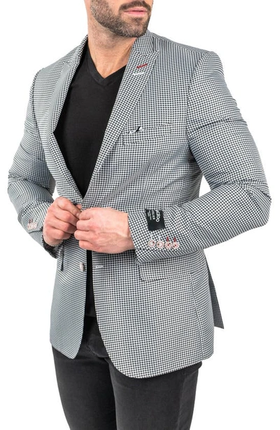 Maceoo Descartes Houndstooth Sport Coat In Black