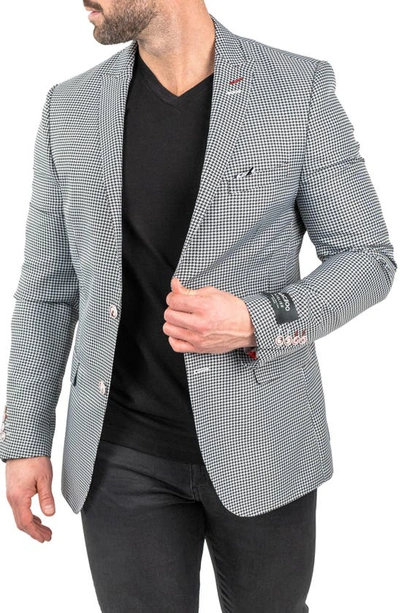 Maceoo Descartes Houndstooth Sport Coat In Black