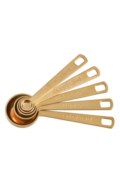 Le Creuset Set Of 5 Measuring Spoons In Gold