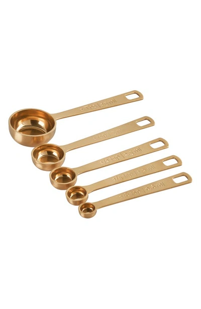 Shop Le Creuset Set Of 5 Measuring Spoons In Gold