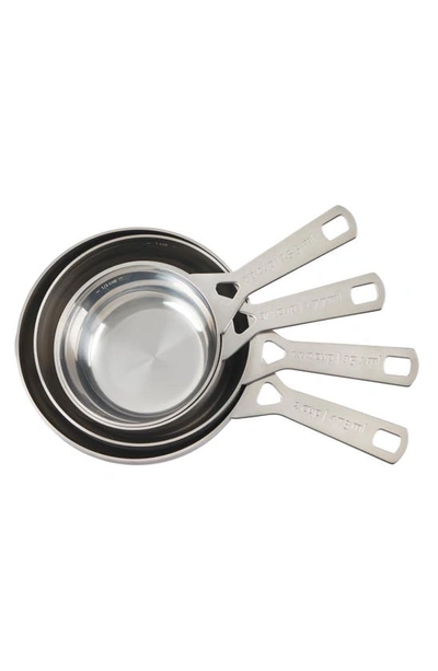 Le Creuset Set Of 4 Batch Baking Measuring Cups In Silver