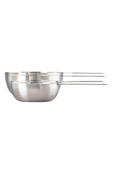 Le Creuset Set Of 4 Batch Baking Measuring Cups In Silver