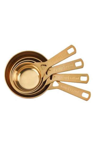 Le Creuset Set Of 4 Measuring Cups In Gold