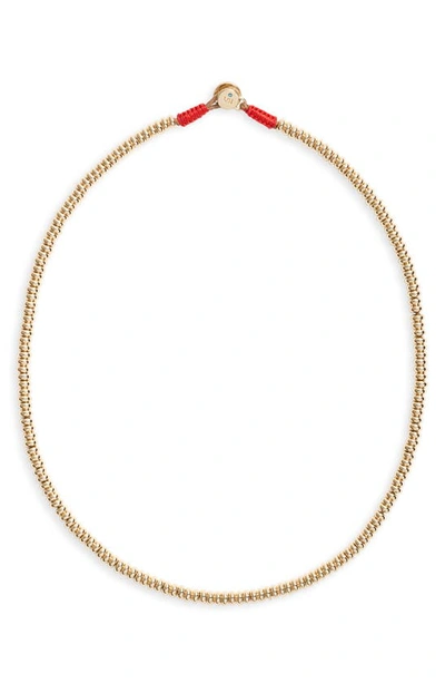 Shop Roxanne Assoulin The Corduroy Beaded Necklace In Shiny Gold