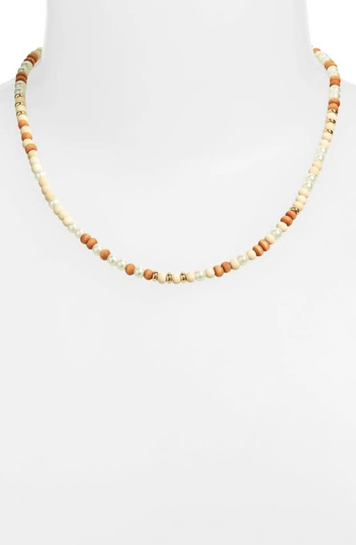 Shop Roxanne Assoulin Affogato Imitation Pearl Beaded Necklace In Neutral Multi