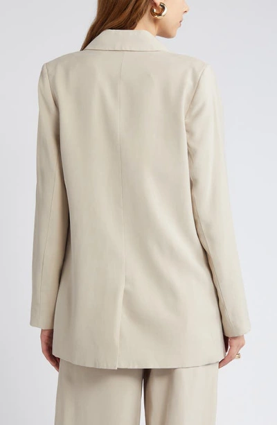 Open Edit Relaxed Fit Blazer In Tan Oxford