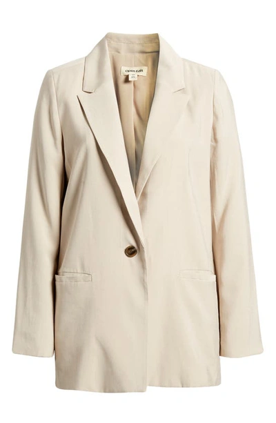 Open Edit Relaxed Fit Blazer In Tan Oxford