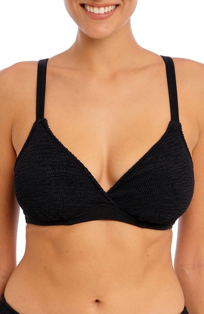 Shop Freya Ibiza Waves Plunge Underwire Bikini Top In Black