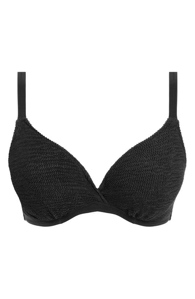 Shop Freya Ibiza Waves Plunge Underwire Bikini Top In Black