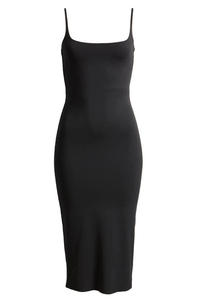 Open Edit Smooth Edit Strappy Midi Slipdress In Black