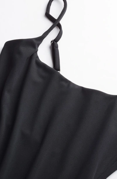 Open Edit Smooth Edit Strappy Midi Slipdress In Black