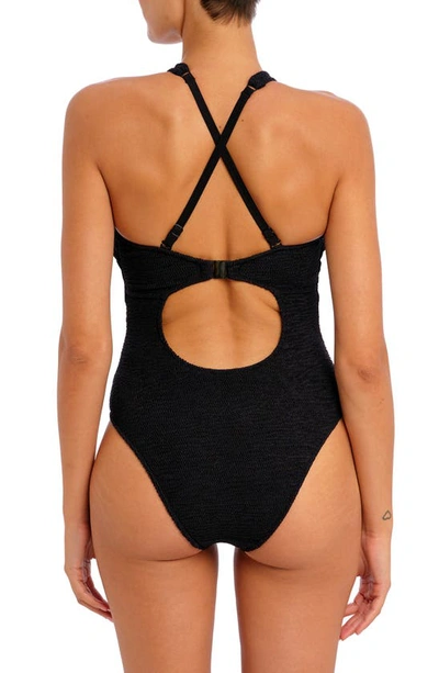 Shop Freya Ibiza Waves Underwire One-piece Swimsuit In Black