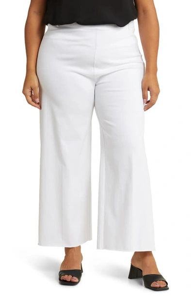 Shop Lyssé Erin High Waist Ponte Wide Leg Pants In White