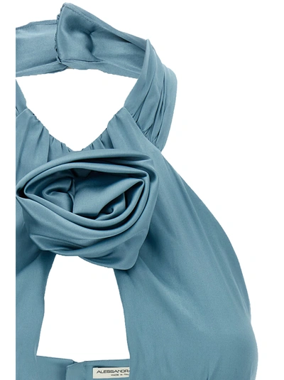 Shop Alessandra Rich Pink Detail Top Tops Light Blue