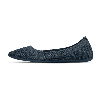 Shop Allbirds Women's Tree Flats In Navy Night Black