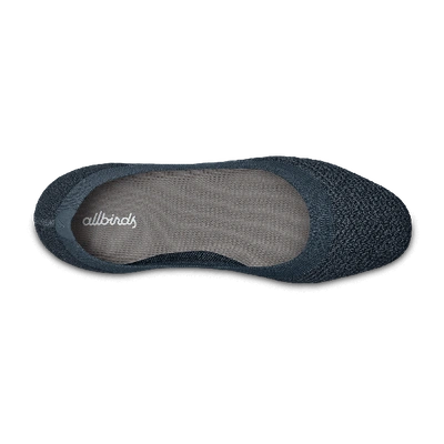 Shop Allbirds Women's Tree Flats In Navy Night Black