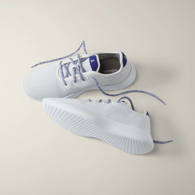 Shop Allbirds Women's Tree Sneakers In Blizzard/hazy Cobalt