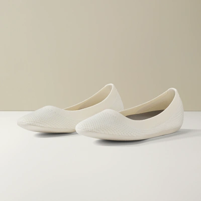 Allbirds Womens Knit Slip On Round Toe Ballet Flats Beige In White