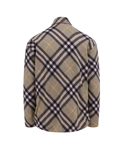 Shop Burberry Wool Blend Shirt With  Check Motif