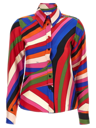Shop Emilio Pucci Silk Twill Shirt, Blouse Multicolor