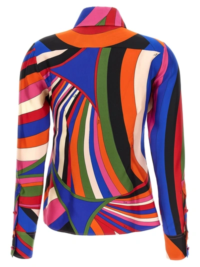 Shop Emilio Pucci Silk Twill Shirt, Blouse Multicolor