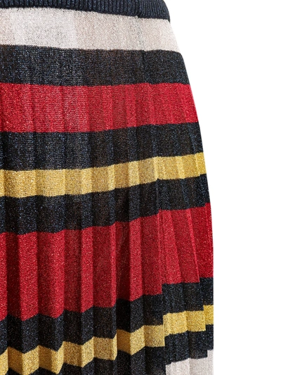 Shop Gucci Lurex Skirt With Striped Motif