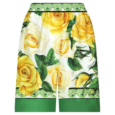 Shop Dolce & Gabbana Shorts In Green/yellow