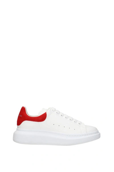 Shop Alexander Mcqueen Sneakers Oversize Leather White Red