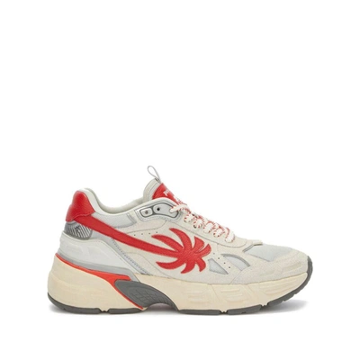 Shop Palm Angels Sneakers In Neutrals/red