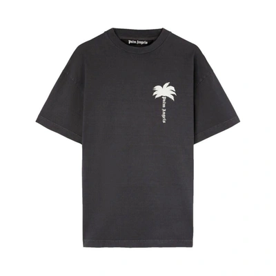 Shop Palm Angels T-shirts In Grey