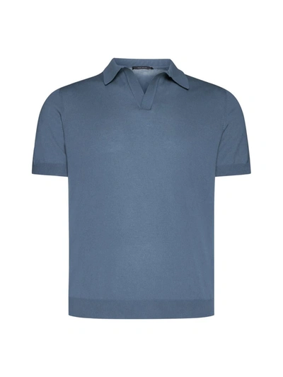Shop Tagliatore T-shirts And Polos In Cielo