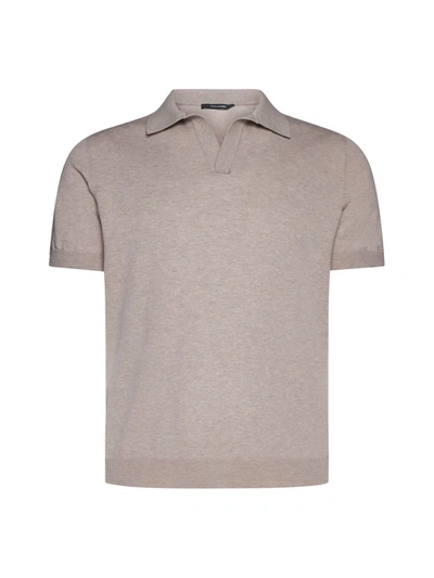 Shop Tagliatore T-shirts And Polos In Beige
