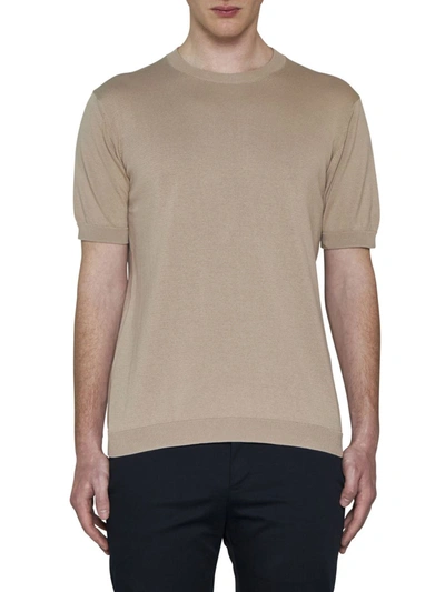 Shop Tagliatore T-shirts And Polos In Beige