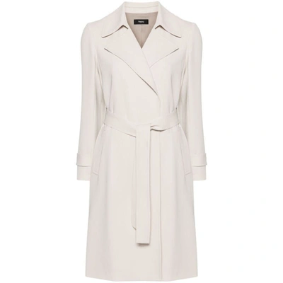 Shop Theory Coats In Neutrals