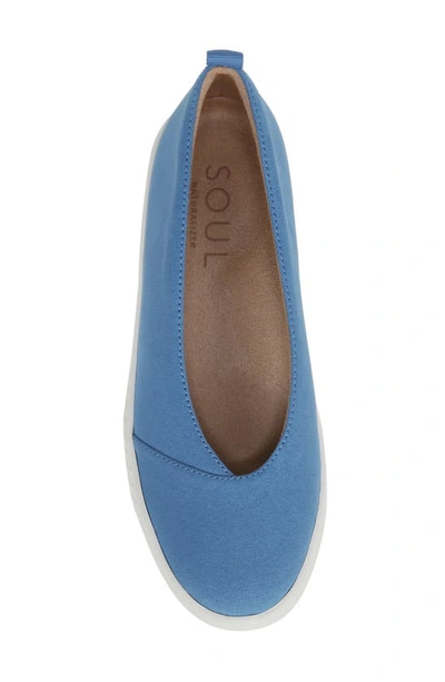 Shop Soul Naturalizer Neela Slip-on Flat In Linen Blue Microsuede Fabric