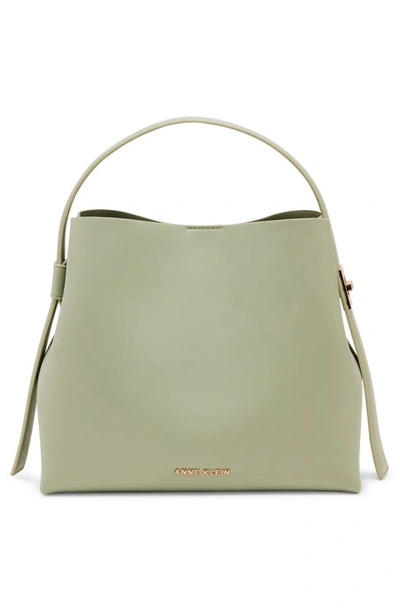 Shop Anne Klein Medium Hobo Bag In Green Fig